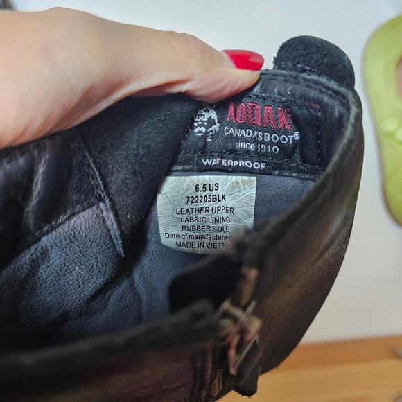 Kodiak W's Sz 6.5 Alcona Waterproof Black Motorcycle Zip boots. Leather. Canada - Picture 7 of 15